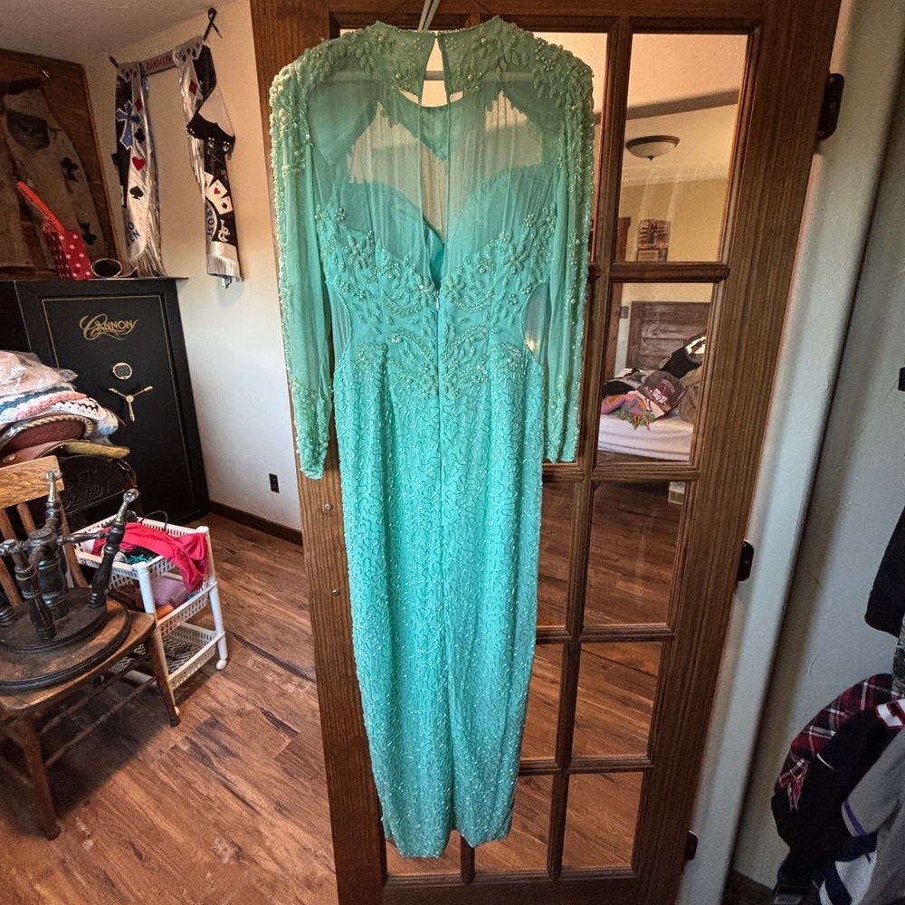 Mint Rodeo Queen Gown - Picture 2 of 3